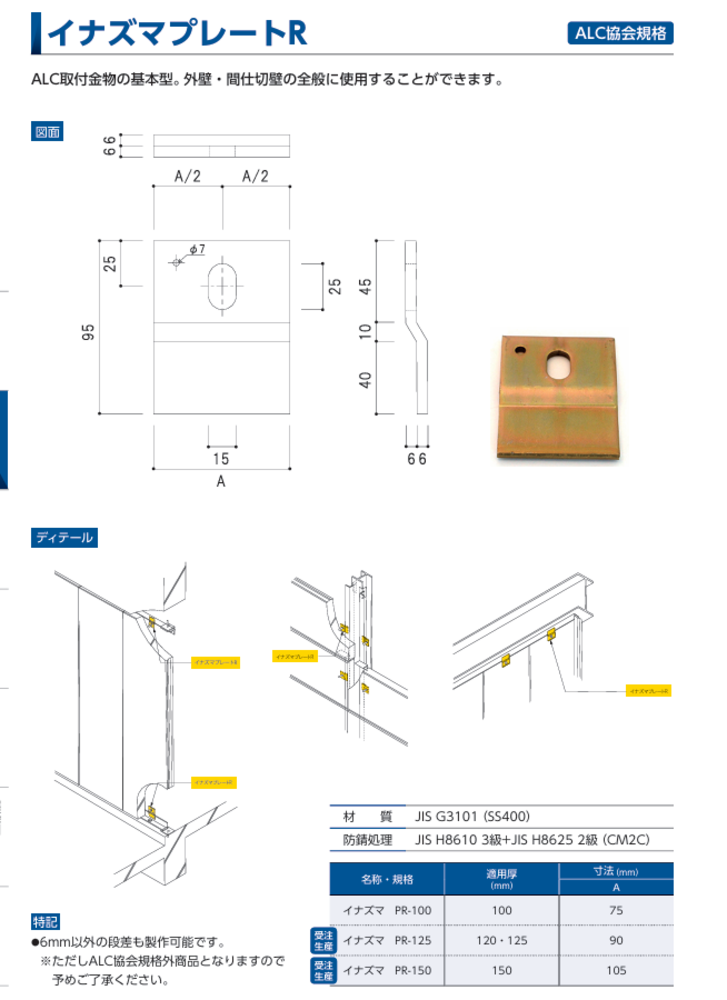 ALC取付金物 打込プレート 埋設プレート｜取り扱い資材｜株式会社ミウラ